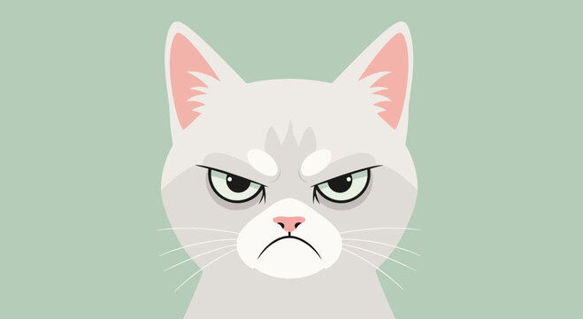 Grumpy Cat Face Illustration