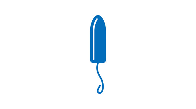 Blue tampon icon on white background