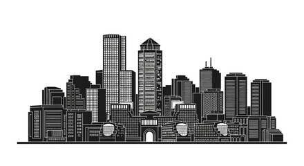 Obraz premium Des Moines city skyline silhouette icon
