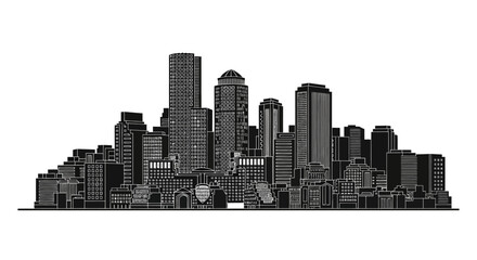 Fototapeta premium Des Moines Skyline Silhouette Vector Illustration