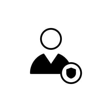 Admin account icon in solid outline style symbol for system management