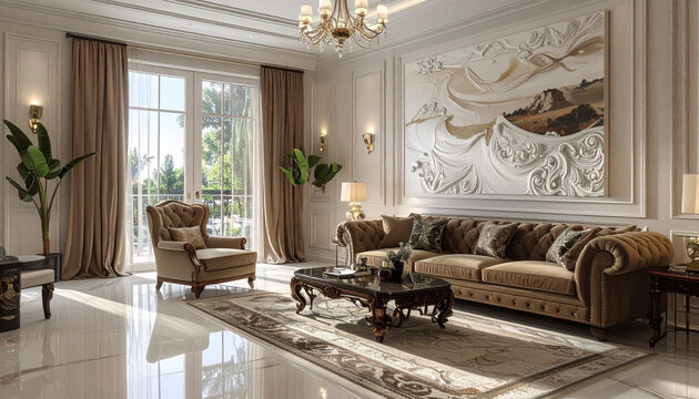 Elegant living room interior design