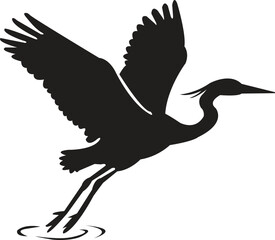 Fototapeta premium A pure black silhouette of herons