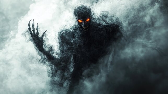 Dark creature emerging from shadow