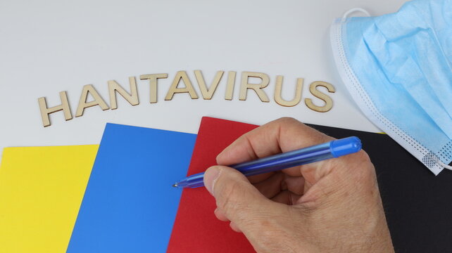 Hantavirus scritto su un modulo da compilare con spazio per il testo, un concetto scritto a mano da un uomo con una penna.