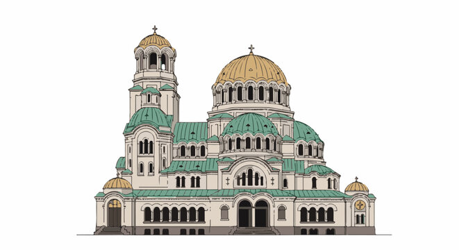 An ornate, multi-domed religious structure with a bell tower