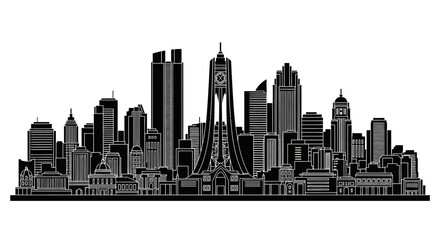 Naklejka premium Atlanta city skyline silhouette with modern architectural towers