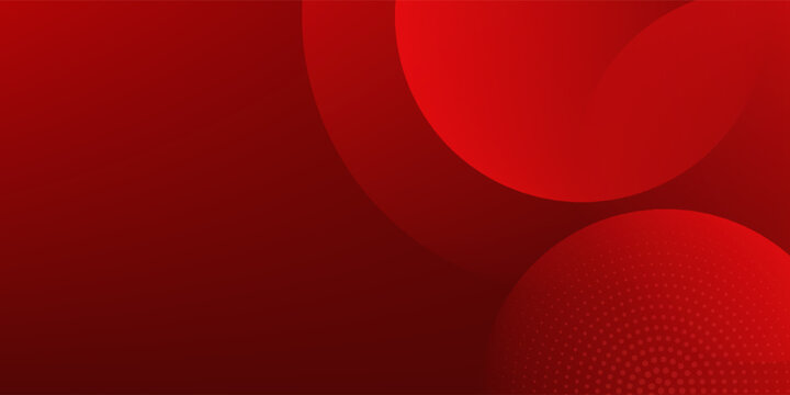 Abstract red banner background. Glowing geometric shapes graphic design. Round elements. Futuristic circle shapes. Suit for presentation, cover, brochure, website, flyer, business, poster, booklet