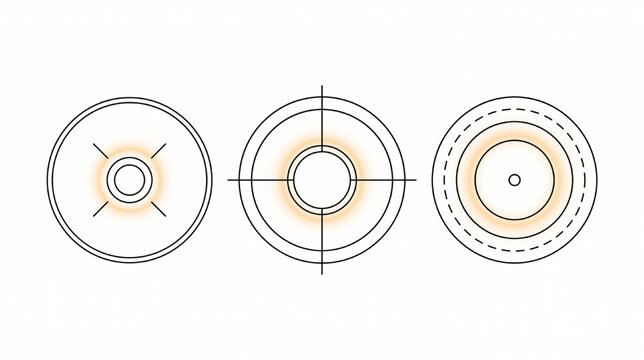Recessed Ceiling Spotlight Top View CAD Symbols Vector for Architectural Lighting Plans