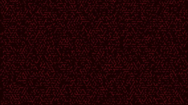 2D Maze Crimson Walls Black-Red Background Golden Pathfinder Trail - Hex Maze Animation