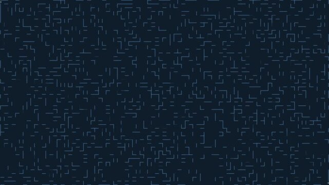 2D Maze Blue Walls Deep Blue Background White Pathfinder Trail - Square Maze Animation 