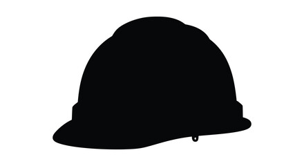 Fototapeta premium Construction helmet silhouette on a white background