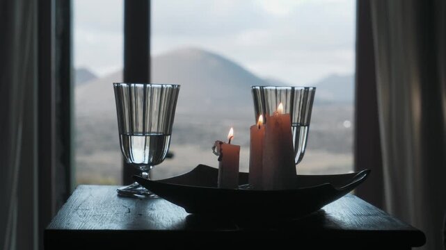 candles in a glass