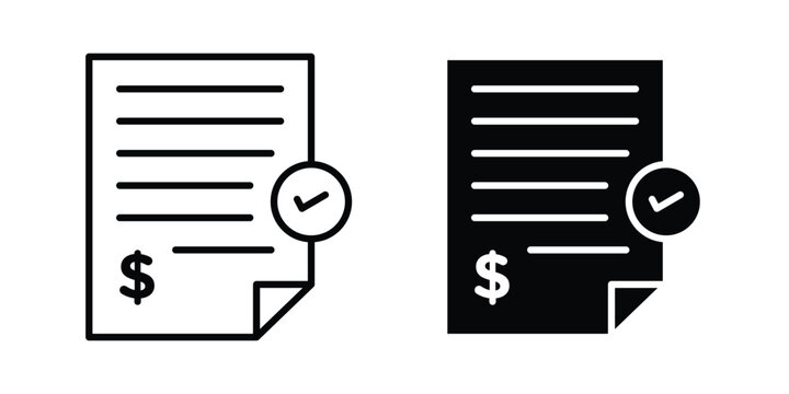 Bill icon vector on white background.