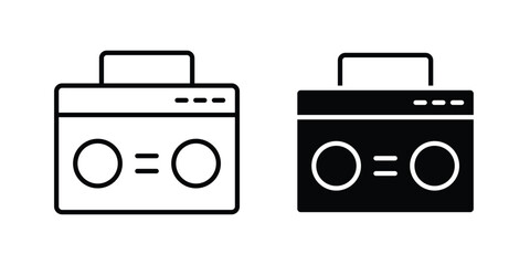 Boombox icon vector on white background. © Hestia