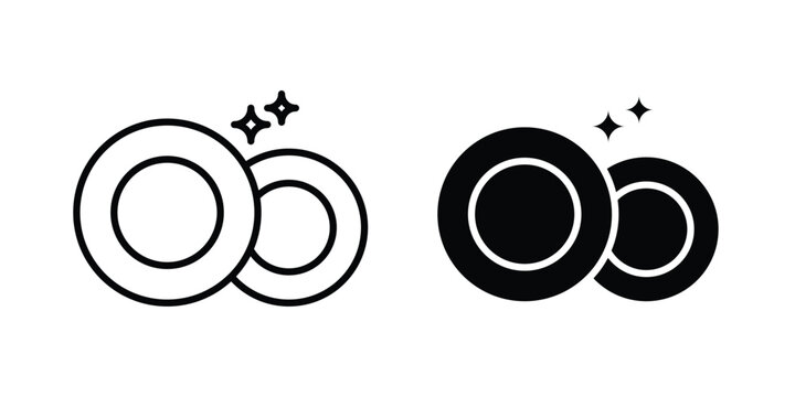 Clean plate icon vector on white background.