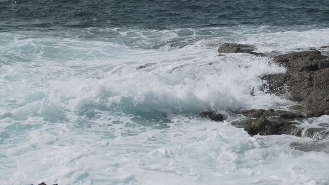 waves on the rocks