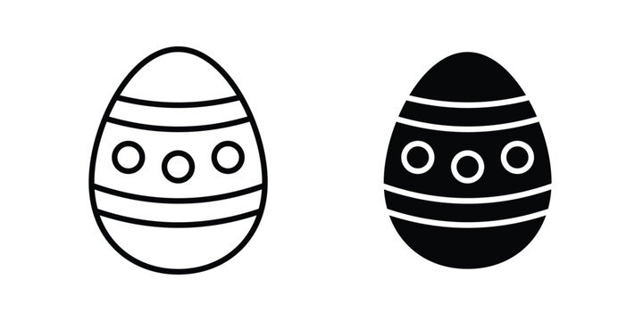 Easter egg icon vector on white background.