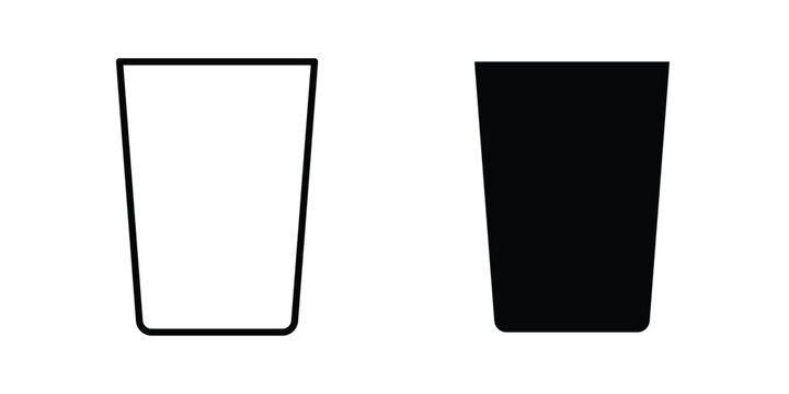 Empty Glass Icon vector on white background.