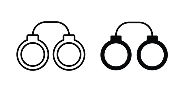 Handcuffs icon vector on white background.