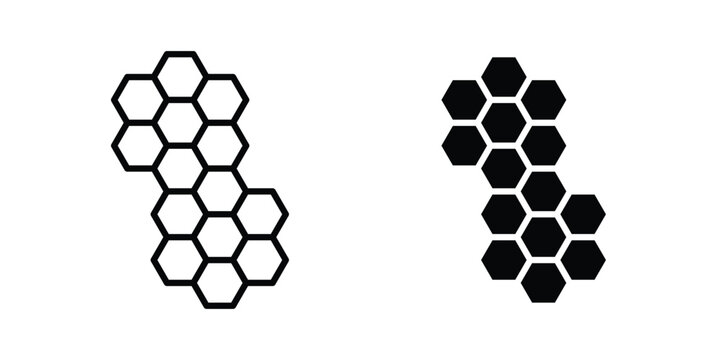 Honeycombs icon vector on white background.