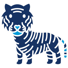 Tiger Flat Blue Icon © Squadfire