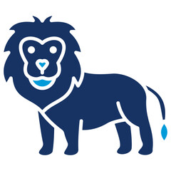 Lion Flat Blue Icon © Squadfire