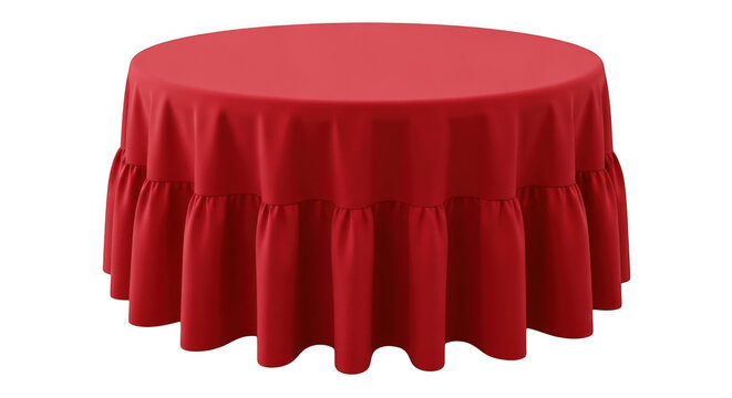 Red wavy curtain with folds and tassels bottom isolated on transparent background