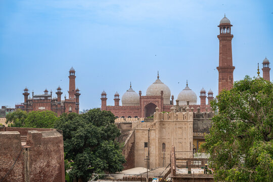 Exploring historical architecture and culture at Fort of Lahore in Pakistan during the day