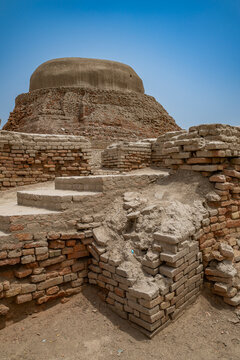 Exploring the ancient ruins of Moenjodaro in Pakistan, a significant archaeological site from the Indus Valley civilization