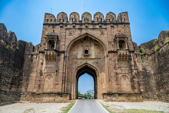 Historical architecture of Rohtas Fort showcasing the grand entrance gate structure in Punjab, Pakistan