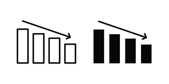 Negative trend icon vector on white background.