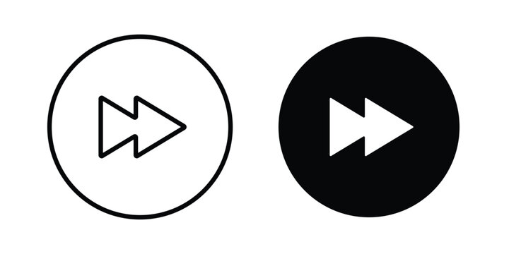 Next forward button icon vector on white background.