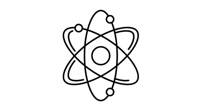 Abstract Atomic Structure Icon, Science and Research Symbol