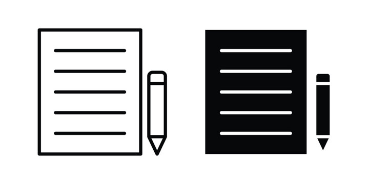 Notes icon vector on white background.