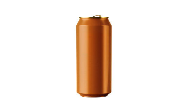 Orange soda can with pull tab, isolated on transparent background