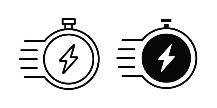 Quick icon vector on white background.