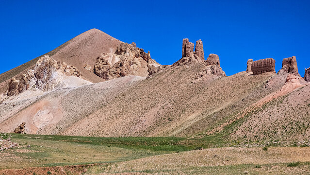 Castle Gorgaheen stands on a hillside in the Bamiyan region of Afghanistan surrounded by open land and clear skies