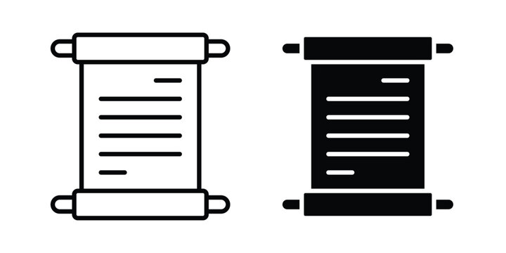 Scrolls icon vector on white background.