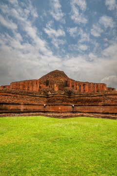 Ruins of Somapura Mahavihara site in Paharpur, showcasing ancient architecture in Bangladesh