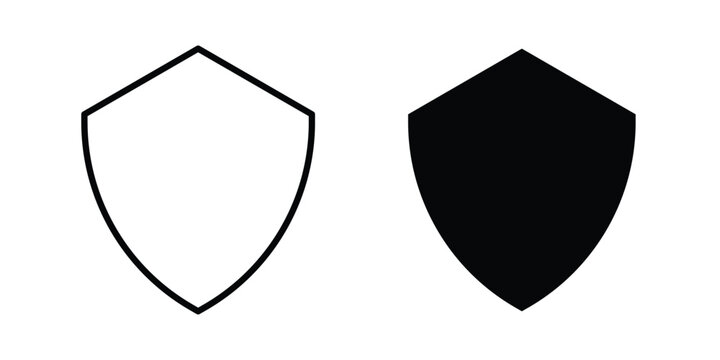 Shield icon vector on white background.