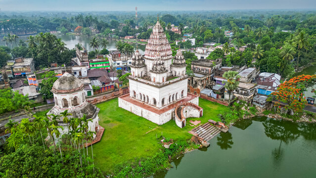 Historic Puthia Rajbari Complex showcasing architecture and landscape of Bangladesh