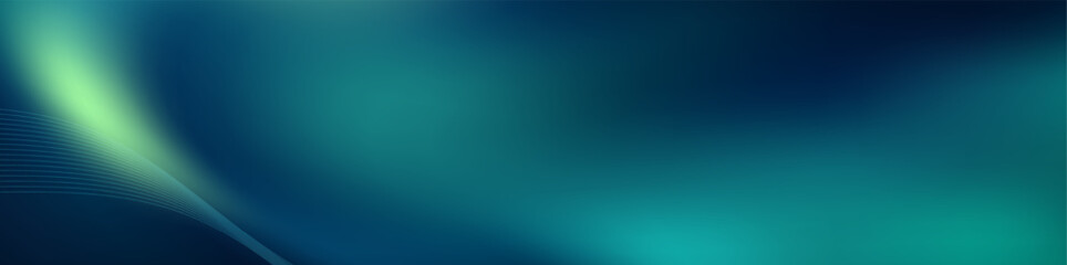 Obraz premium Deep Teal and Lime Green Abstract Aurora Wave Background
