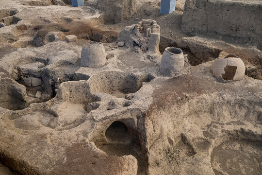 Exploring ancient ruins of Chukhur Gabala in Azerbaijan with visible artifacts and structures from past civilizations