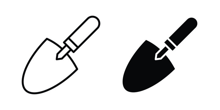 Trowel icon vector on white background.