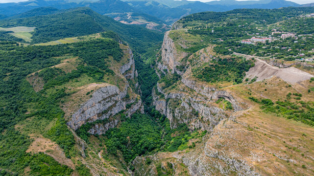 Explore the vast canyon landscape in Shusha, showcasing natural beauty and rock formations in Azerbaijan