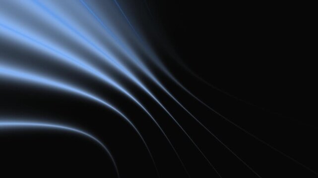 An abstract dark background with soft blue light lines and waves spreading from the lower left corner to the center.