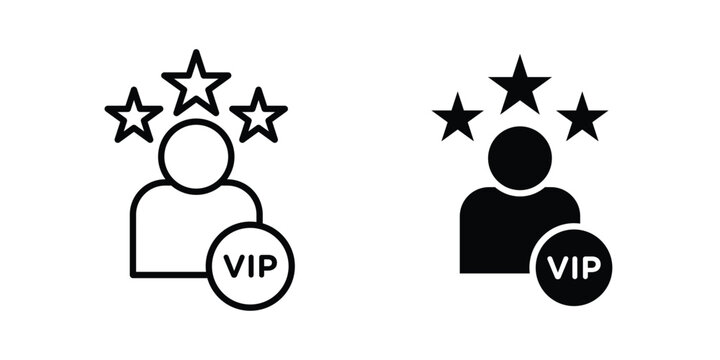 VIP person icon vector on white background.