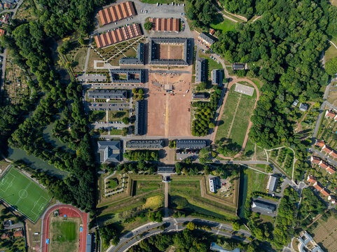 Explore the UNESCO world heritage site of the citadel of Arras in France through an aerial view showcasing its layout and surroundings