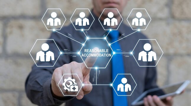 Business concept of reasonable accommodation. new